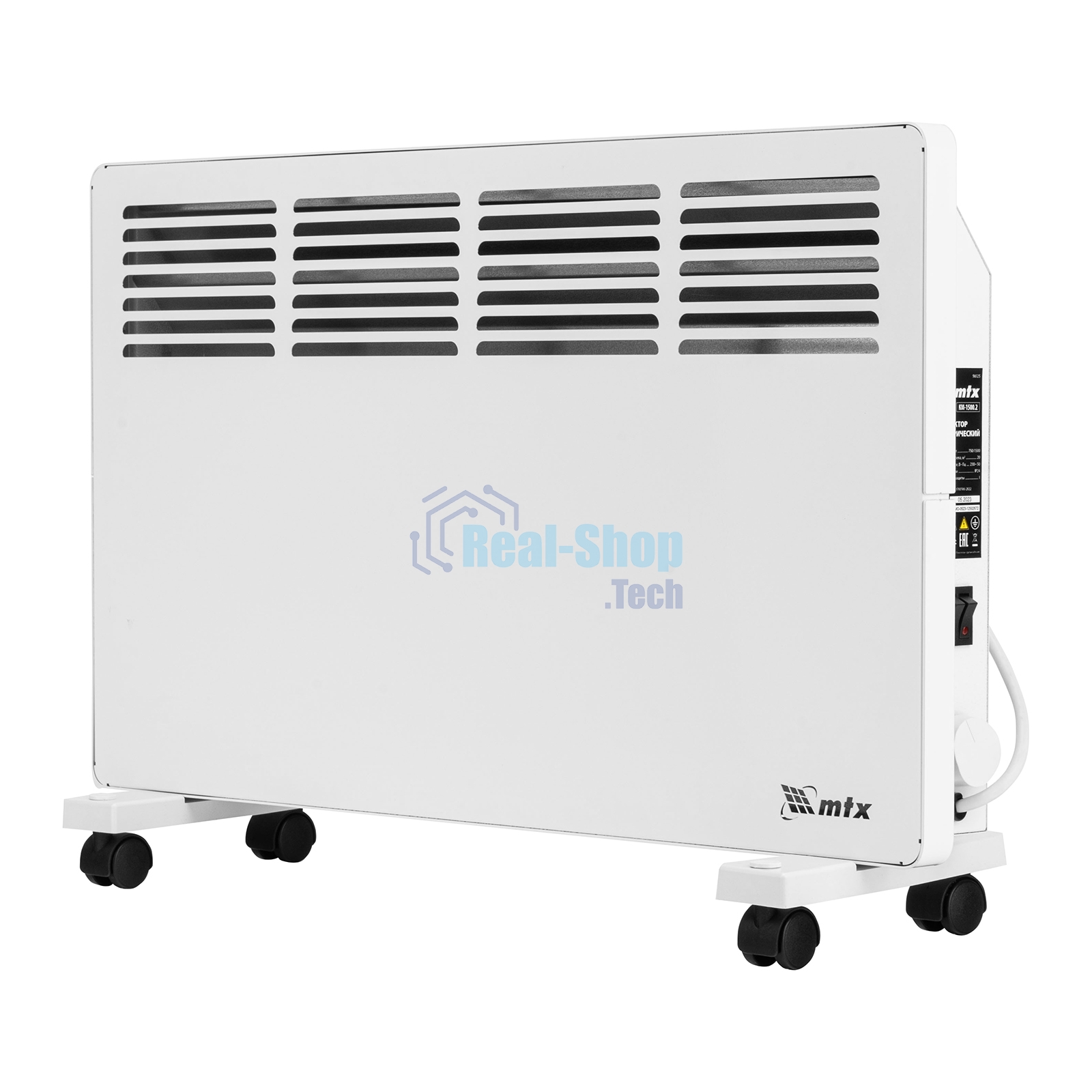 Конвектор MTX КМ-1500.2 белый, 1500 Вт, 20 м2, термостат