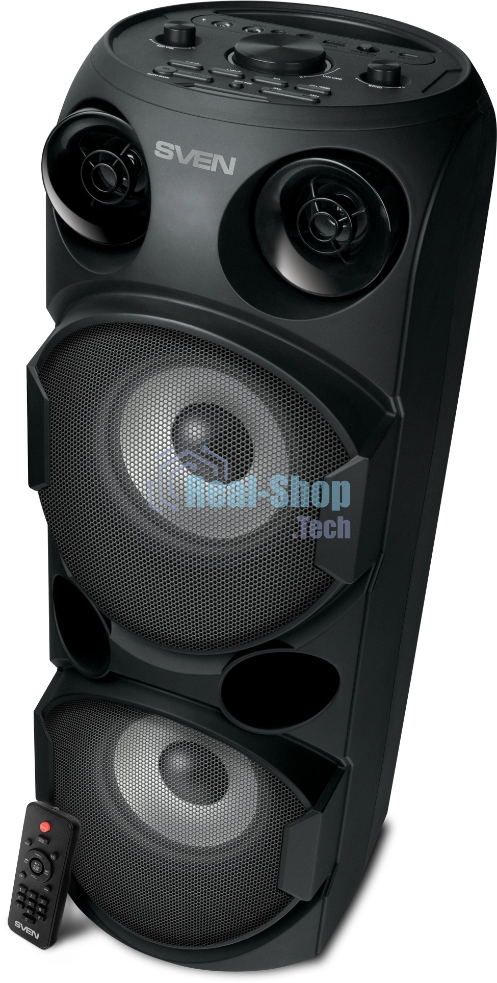 Колонка АС Sven PS-750, черный (80 Вт, TWS, Bluetooth, FM, USB, microSD, LED-дисплей, 2х4400мА*ч)