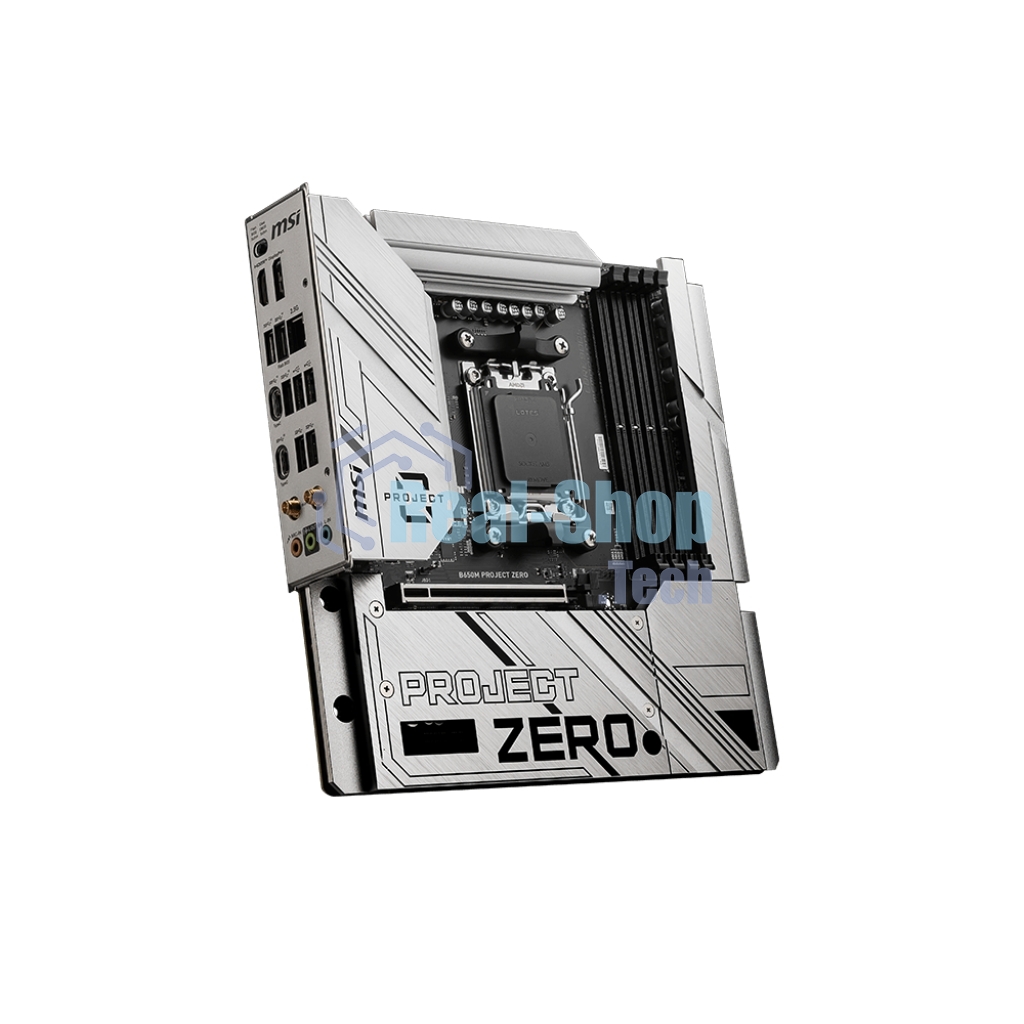 Материнская плата MSI B650M PROJECT ZERO, AM5, AMD B650, 4xDDR5, 4xSATA, 2xM.2, 1xPCIe 4.0 x16, 1xPCIe x1, 1xDP, 1xHDMI, 1x 2.5Gb LAN, 2xUSB-A 2.0, 2xUSB 3.2 Gen 1, 3xUSB 3.2 Gen 2, 3x3.5 мм, 7.1, mATX