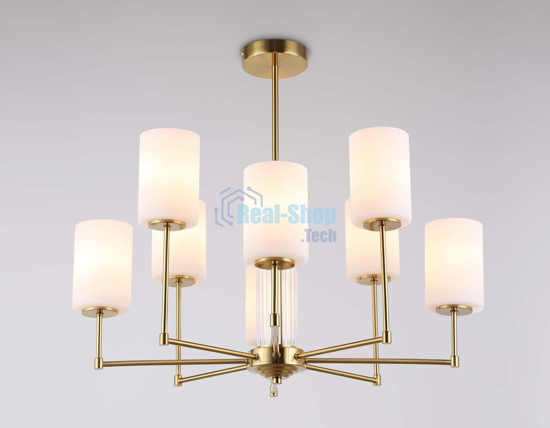 Люстра Ambrella light LH56217/8 BS/FR латунь/белый матовый E27/8 max 60W D700*600