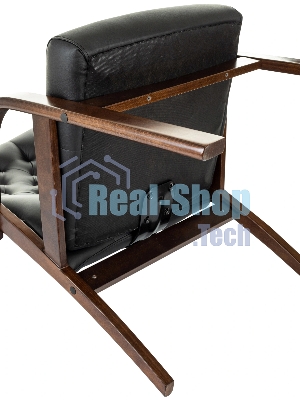 Кресло офисное Бюрократ T-9928WALNUT-CF черный, кожа, на ножках, дерево