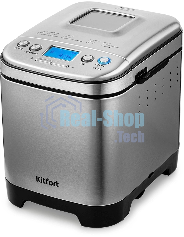Хлебопечь Kitfort КТ-306 нержавеющая сталь, 450 Вт, 0.75 кг, 12 программ
