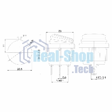 Выключатель клавишный Rexant круглый 250V 6А (3c) ON-OFF зеленый с подсветкой, влагозащита