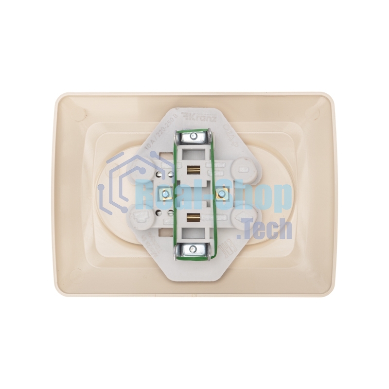 Розетка Kranz 2-ая DEA керамика б/з с/у 10А бежевый (1/10/120)