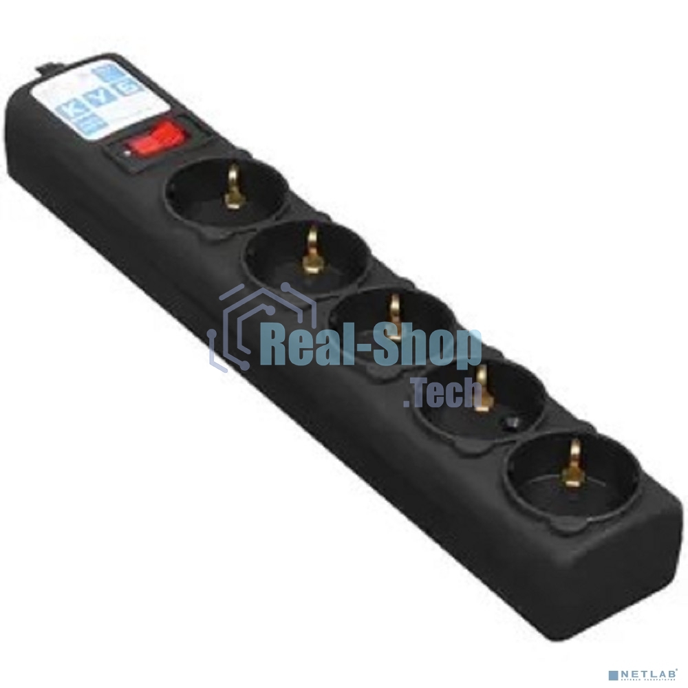 Сетевой фильтр Powercube SPG5-С5 5 м (5 розеток) черный (коробка)