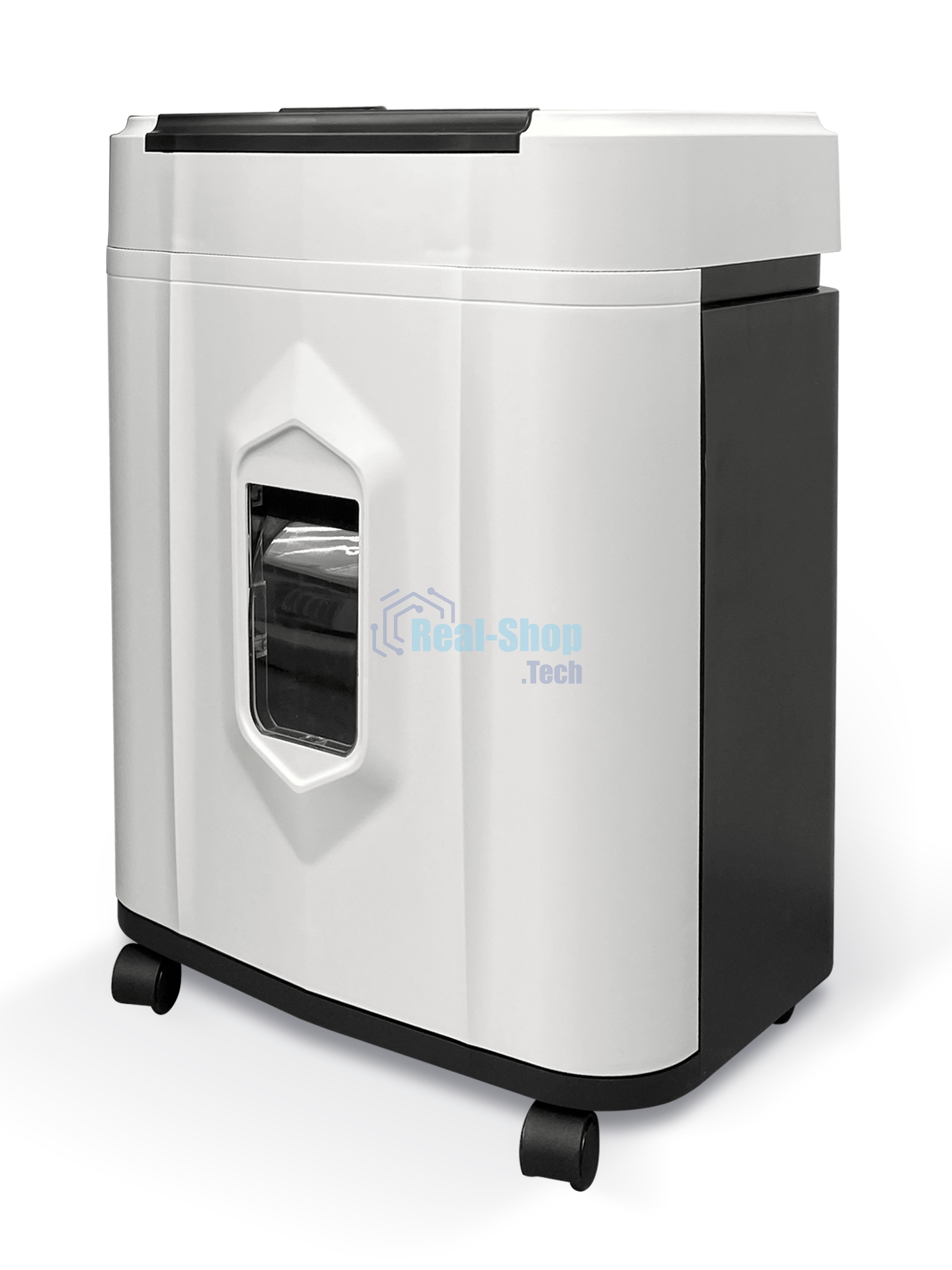 Шредер Heleos АП20-5 белый/черный с автоподачей (секр.P-5) перекрестный 131лист. 20лтр. скрепки скобы пл.карты