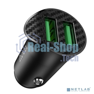 Авто ЗУ/QC 3.0/2 USB/HOCO HC-35027 Z39/Выход: 5V_9V_12V, 18W/черный