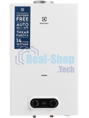 Водонагреватель газовый Electrolux GWH 14 NanoPlus 2.0 белый, проточный, 14 л/мин, 28 кВт, газ-контроль