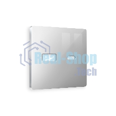 Лицевая панель ALFA (Серебро глянец) для розетки 2USB тип A+C QUANT AP4110