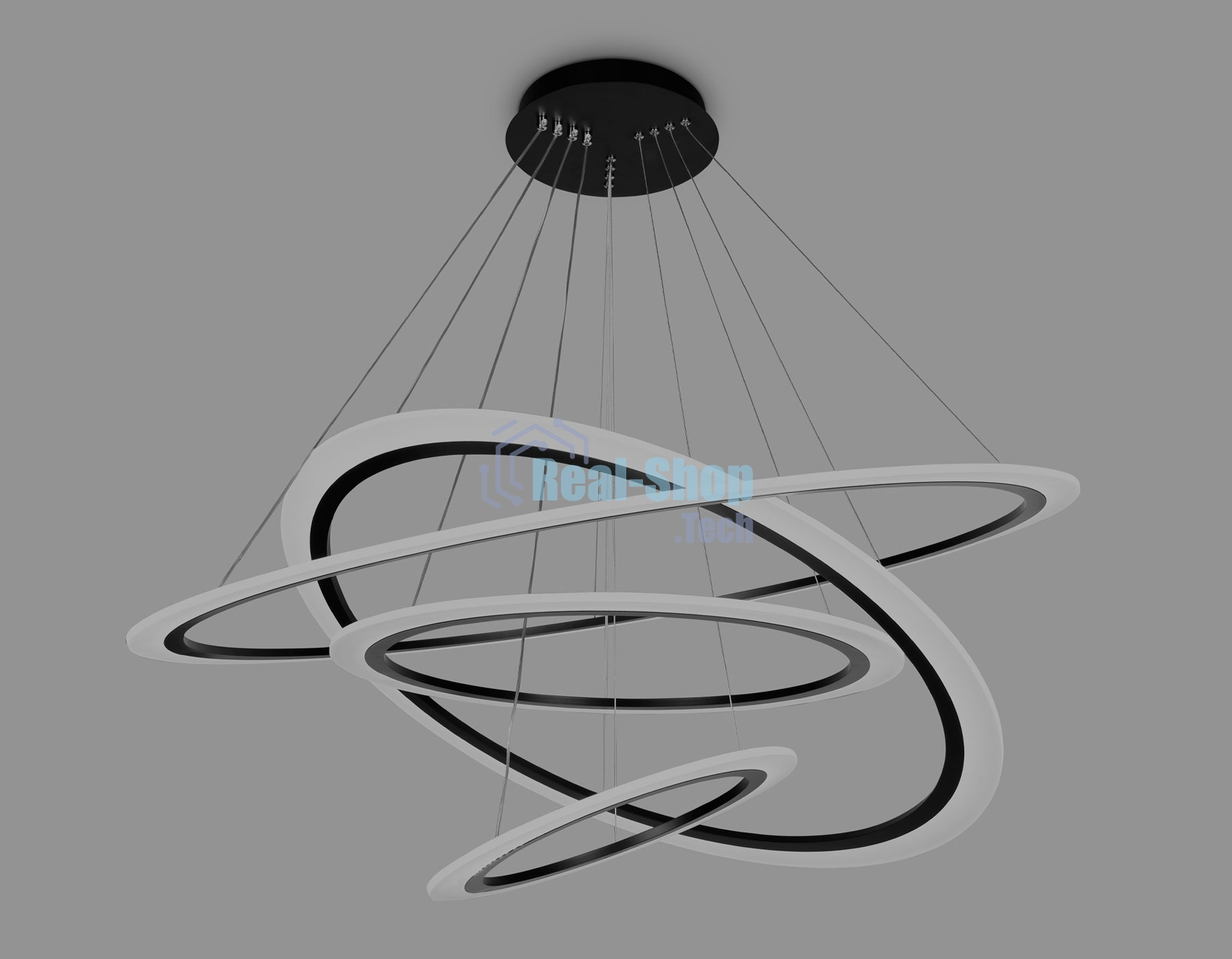 Светильник Ambrella light FA4365/4 BK черный 235W 3000K/4200K/6400K D1000*870 (ПДУ РАДИО 2.4G)