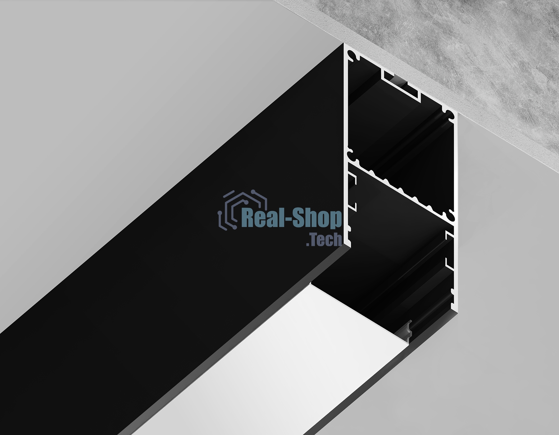Алюминиевый профиль Ambrella light GP3000BK черный 2000*35*67