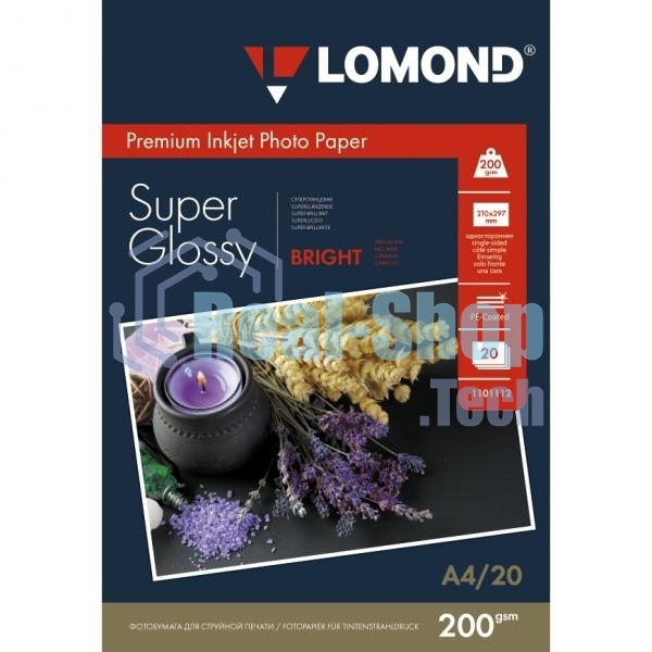 Фотобумага Lomond 1101112 A4/200г/м2/20л./белый высокоглянцевое для струйной печати