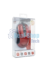 Мышь проводная Gembird MOP-400-R красный, 1000 dpi, USB, кнопки - 3