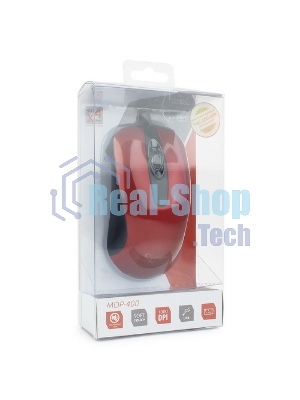 Мышь проводная Gembird MOP-400-R красный, 1000 dpi, USB, кнопки - 3