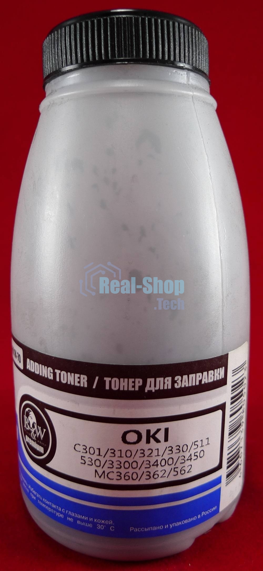 Тонер OKI C301/C321/C310/C330/C331/C510/C511/C530/C531/C3300/C3400/C3450/C3520/C3530/C3600/MC350/MC351/MC352/MC360/MC361/MC362/MC561/MC562 Black (фл., 70г) B&W Premium (Tomoegawa) - фас.России
