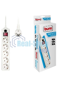 Сетевой фильтр Buro 500SH-10-W 10 м (5 розеток) белый (коробка)