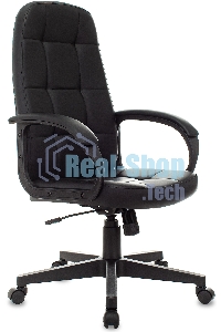 Кресло руководителя Бюрократ CH 002 черный, эко.кожа, крестов. пластик