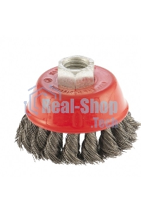 Щетка Matrix для УШМ, 75 мм, М14, Чашка, крученая проволока 0,35 мм