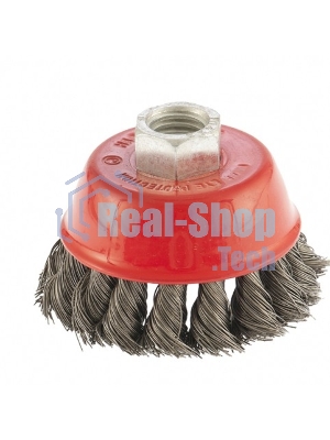 Щетка Matrix для УШМ, 75 мм, М14, Чашка, крученая проволока 0,35 мм