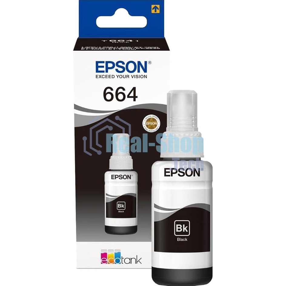 Чернила Epson T6641 (C13T66414A) черный (70 мл.) для L100/L110/L120/L132/L200/L210/L222/L300/L312/L350/L355/L362/L366/L456/L550/L555/L1300