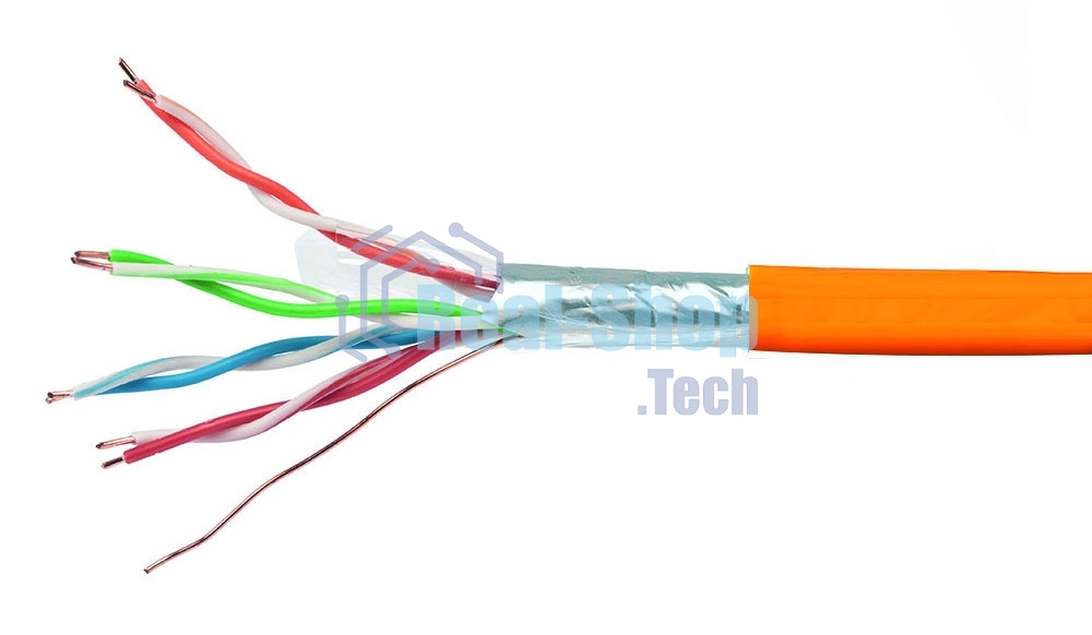 Кабель Cablexpert FPC-5051E-LSZH-4-CU indoor, FTP-LSZH 4x2x0.51, медный, кат.5e, однож., 305м, box, оранжевый