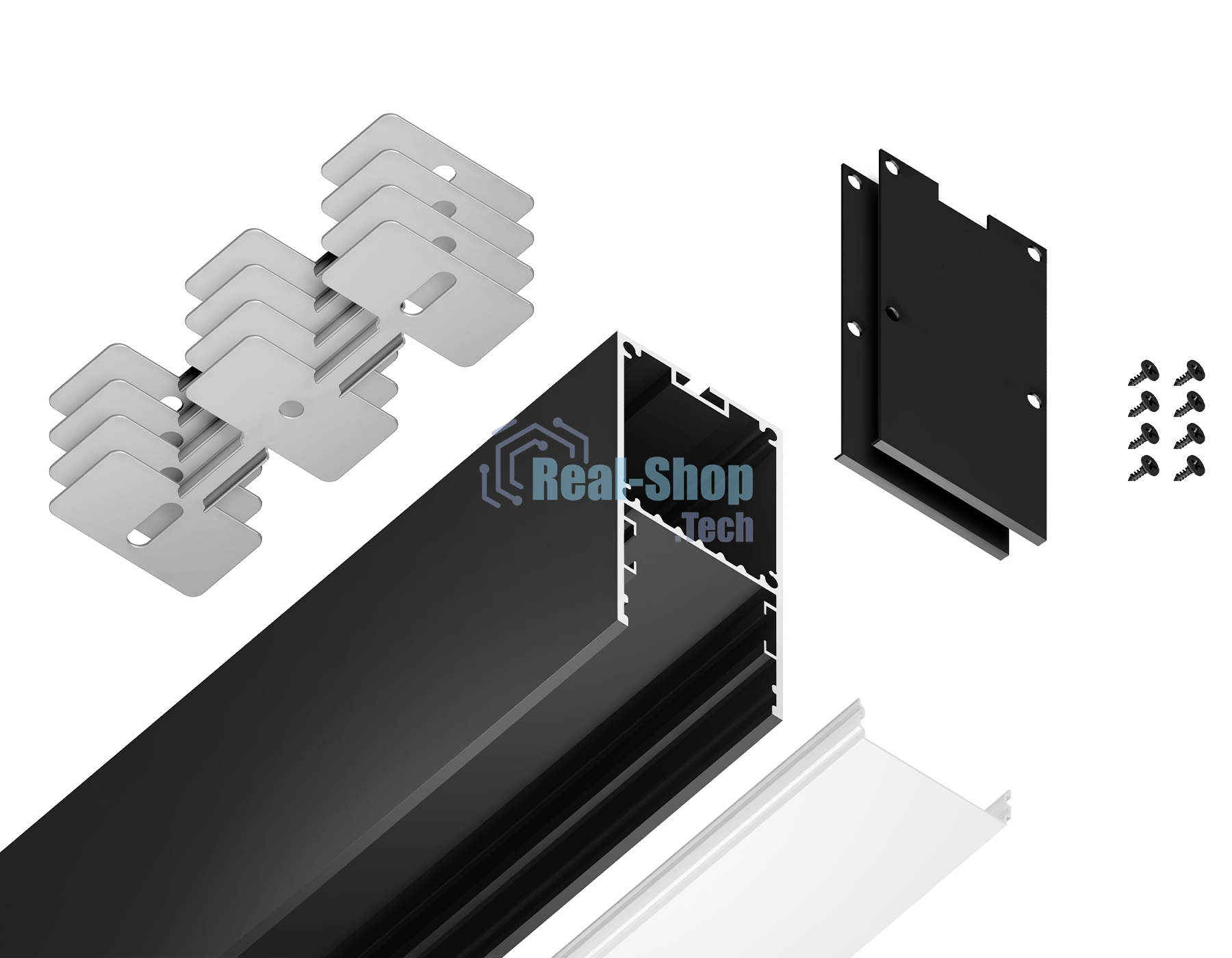 Алюминиевый профиль Ambrella light GP3000BK черный 2000*35*67
