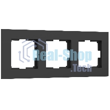 Рамка на 3 поста Slab (черный софт) W0032908