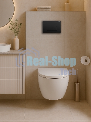 Инсталляция с унитазом комплект BAU PRO 6 в 1: унитаз подвесной безободковый торнадо Bau Hotel 53х36, быстросъемное сиденье микролифт, кнопка смыва BAU Hotel, черный матовый