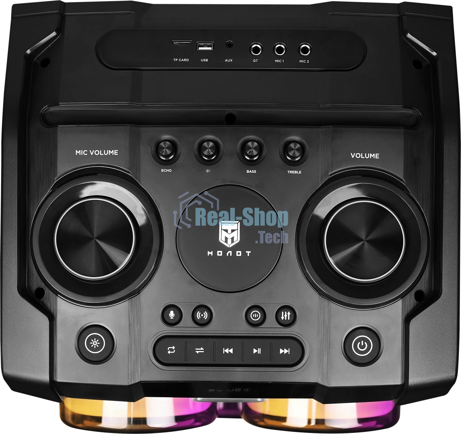 Колонка портативная Ural 23 черный 2000W 1.1 BT/3.5Jack/USB-C 15м 7000mAh (УРАЛ МОЛОТ 23)