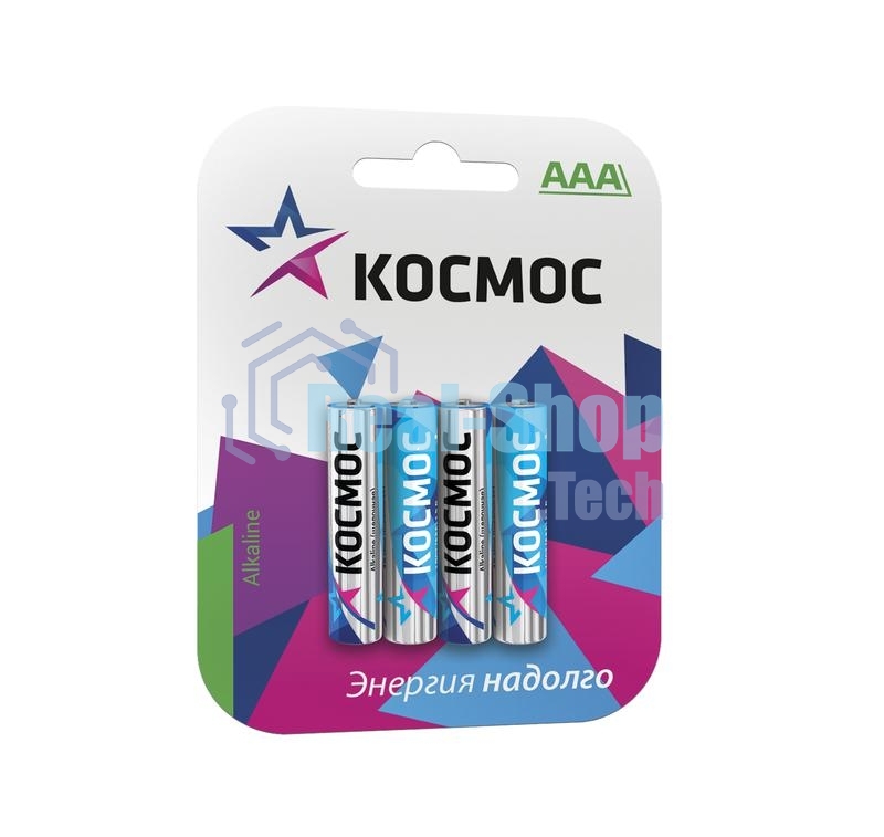 Элемент питания Космос алкалиновый AAA/LR03 BP-4 (блист.4шт)