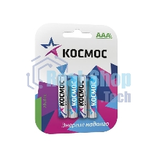 Элемент питания Космос алкалиновый AAA/LR03 BP-4 (блист.4шт)