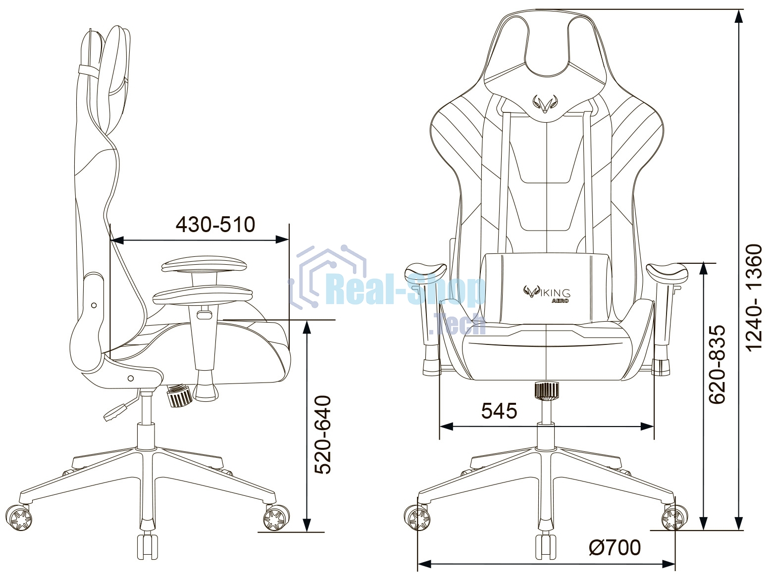 Кресло игровое Бюрократ VIKING 4 AERO BLACK EDITION черный искусст.кожа/ткань