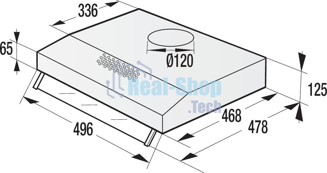 Вытяжка встраиваемая Gorenje WHU529EX/M нержавеющая сталь управление: кнопочное (1 мотор)