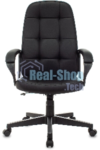 Кресло руководителя Бюрократ CH 002 черный, эко.кожа, крестов. пластик