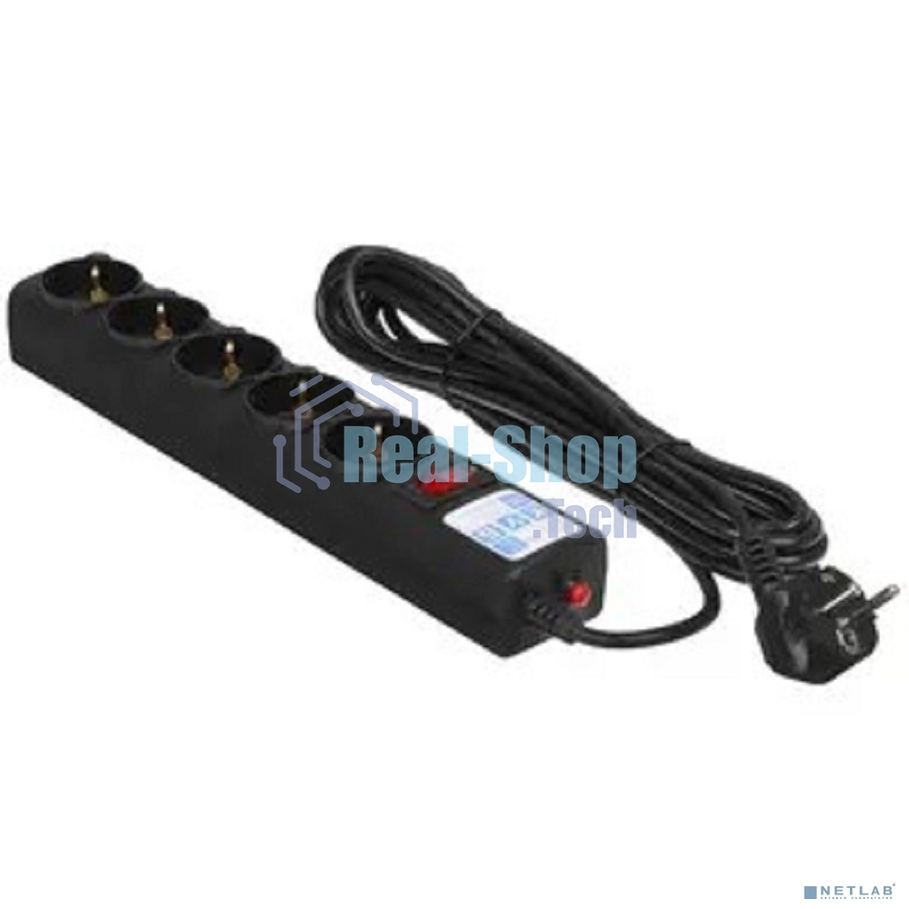 Сетевой фильтр Powercube SPG5-С5 5 м (5 розеток) черный (коробка)