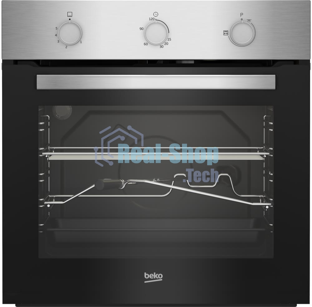 Газовый духовой шкаф Beko BBIGT21100X с откидным электрическим грилем; автоматический электроподжиг; поворотные переключатели; металлические направляющие; объем - 72л; 3 стекла дверцы; 1 решетка; 1 противень; вертел. Цвет нержавеющая сталь; Материал панел