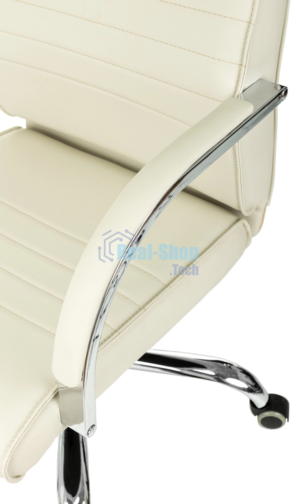 Кресло руководителя Бюрократ T-8010SL/IVORY слоновая кость, искусственная кожа, крестовина хром