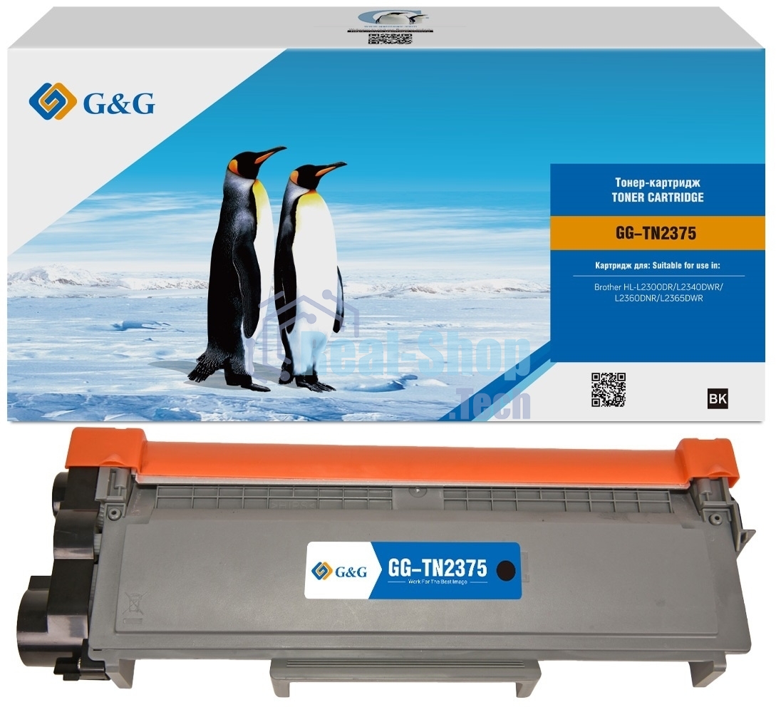 Картридж лазерный G&G GG-TN2375 черный (2600 стр.) для Brother HL-L2300DR/L2340DWR/L2360DNR/L2365DWR