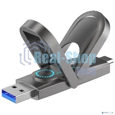 Флешка USB Netac US9 (NT03US9C-512G-32TA), 512Gb, USB 3.2 Gen2 Type-A/USB Type-C, R/W 1000/900, серебристый