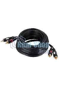 Шнур Rexant 2 RCA - 2 RCA, длина 3 метра, черный (GOLD)