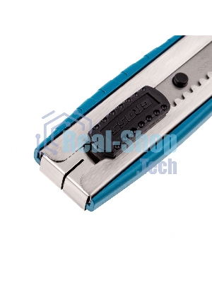 Нож Gross 160 мм, метал.корпус, выдв. сегм. лезвие 18 мм (SK-5), метал. напр-щая, клипса для ремня