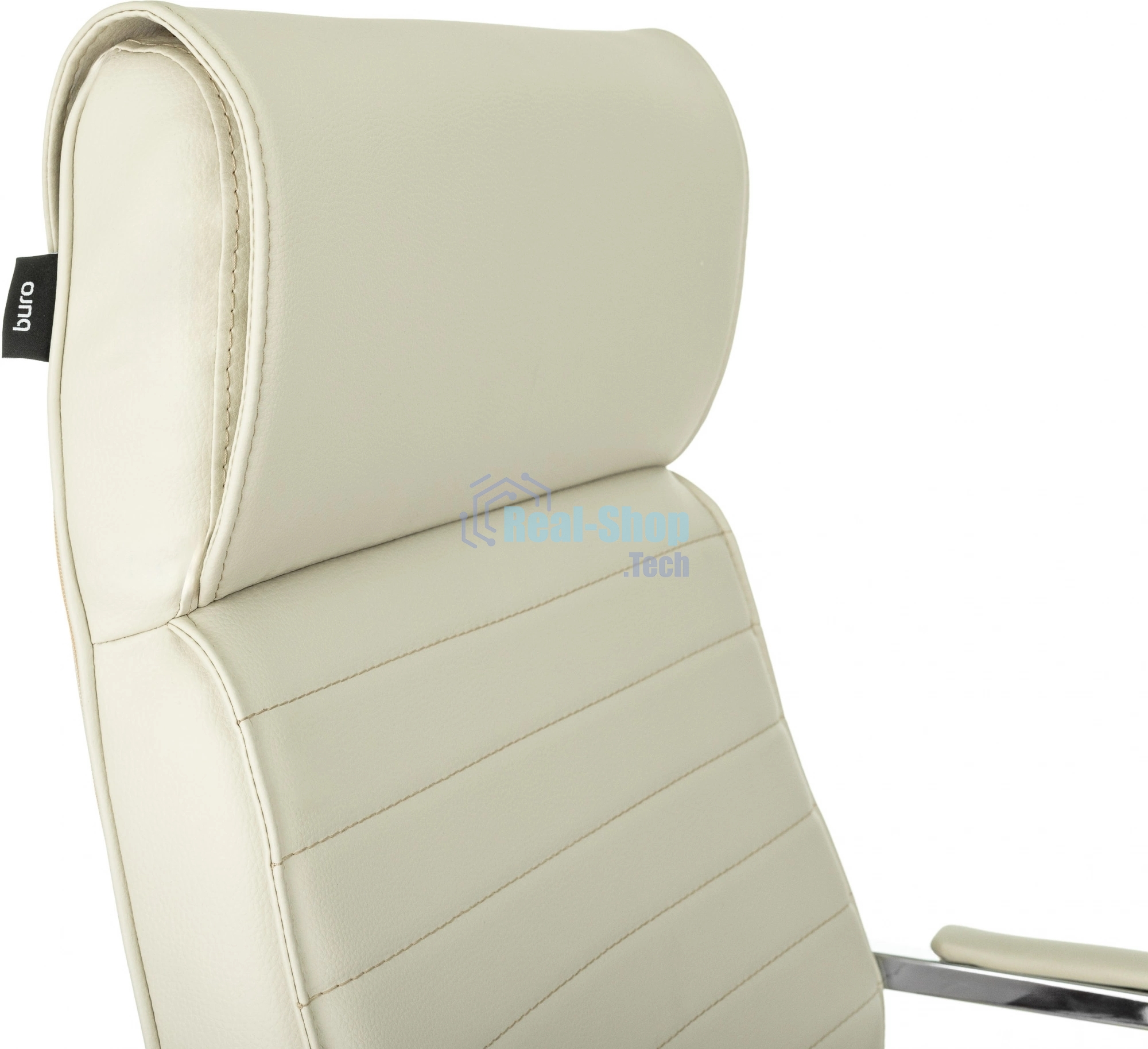 Кресло руководителя Бюрократ T-8010SL/IVORY слоновая кость, искусственная кожа, крестовина хром