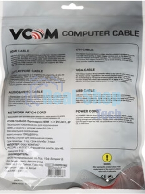 Кабель HDMI AM/DVI(24+1)M, 1.8м, CU, 1080P@60Hz, 2F, VCOM CG484GD-1.8M