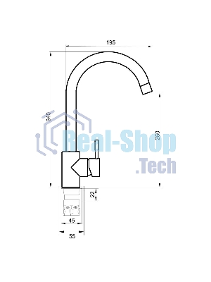 SUS124G-017F Смеситель для кухни, ø35