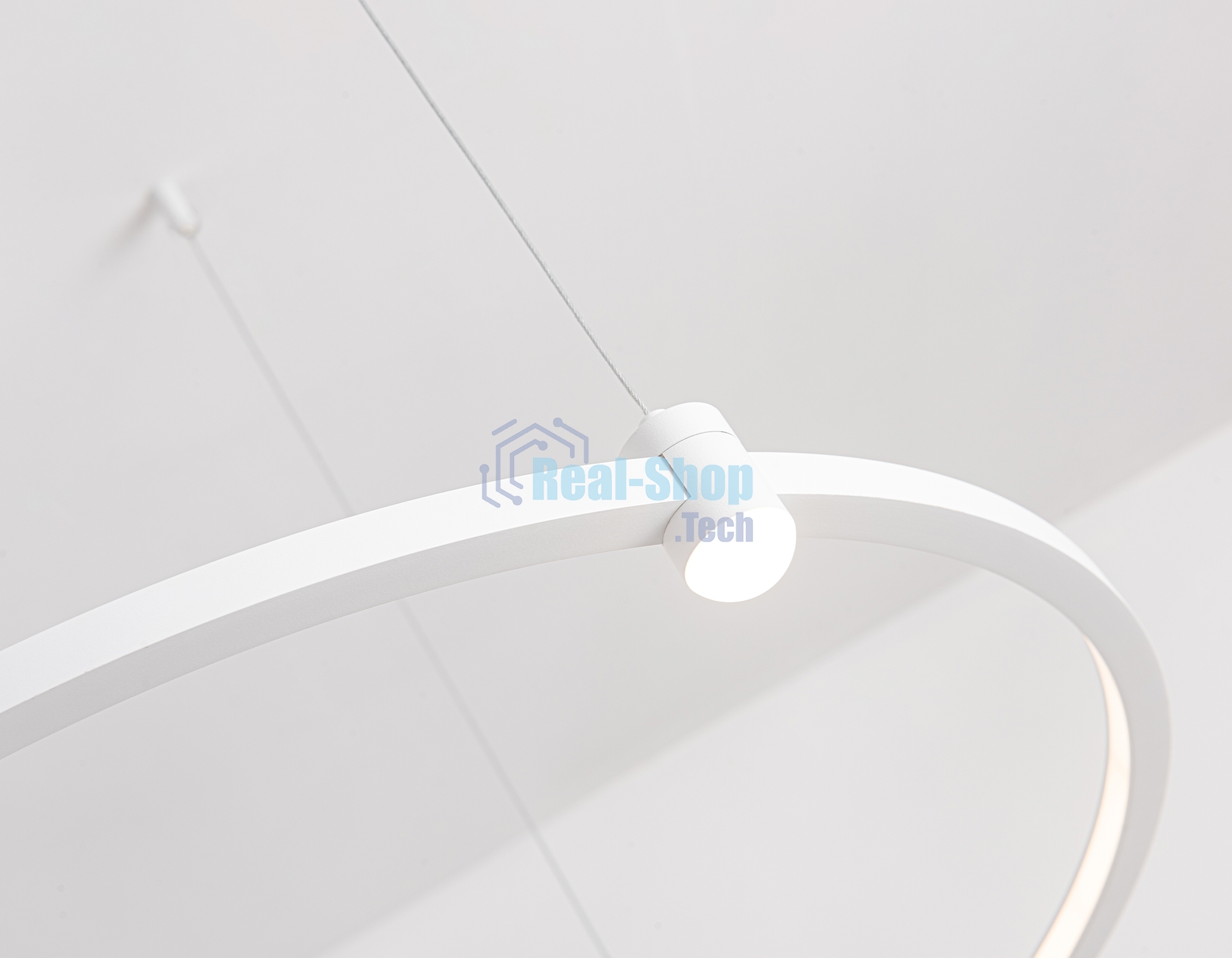 Подвесной светодиодный светильник Ambrella light FL5521/2+6 WH белый 45W 3000K/4200K/6400K D600/400*1300 (без ПДУ)