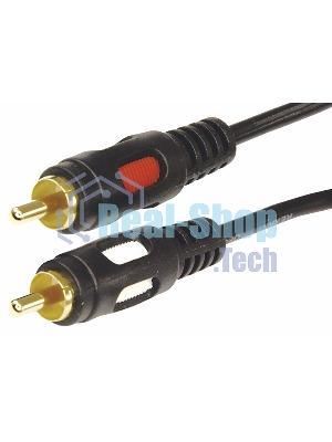Шнур Rexant 2 RCA - 2 RCA, длина 1,5 м етра, черный (GOLD)