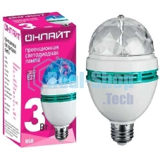 Лампа светодиодная ОНЛАЙТ 61120 OLL-DISCO-3-230-RGB-E27
