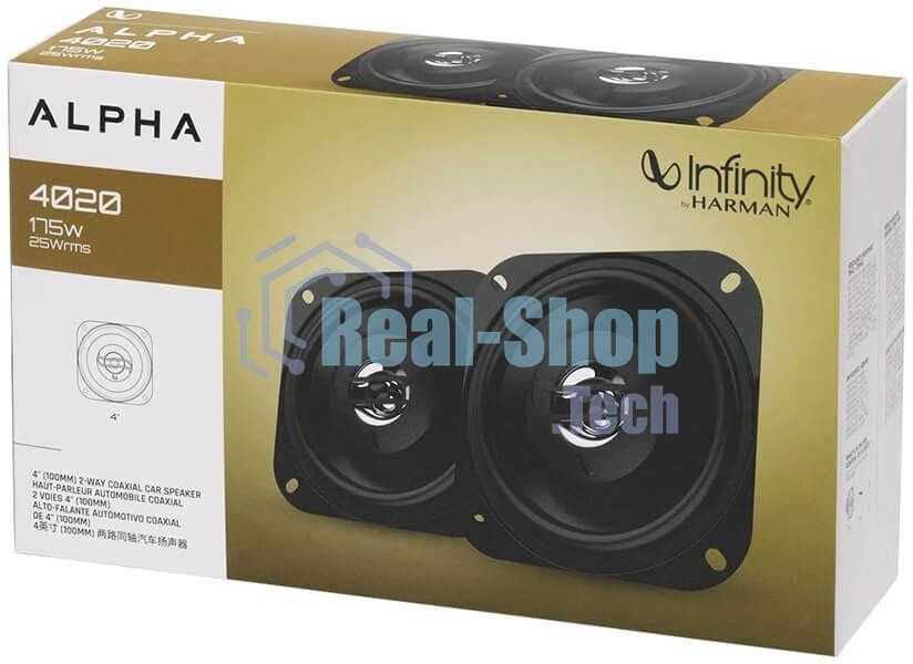 Колонки автомобильные Infinity Alpha 4020 (без решетки) 175Вт 88дБ 4Ом 10см (4дюйм) (ком.:2кол.) коаксиальные двухполосные