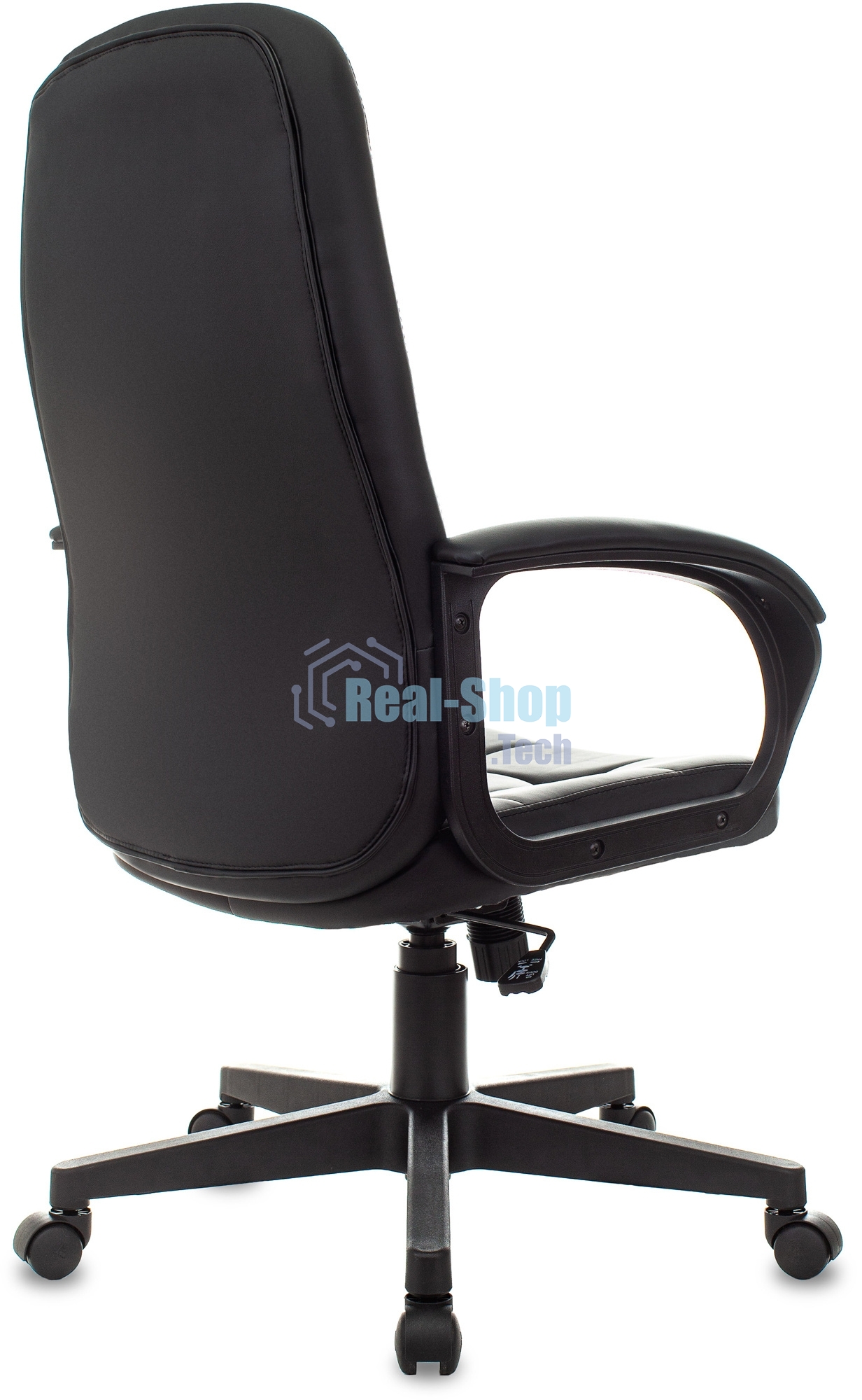 Кресло руководителя Бюрократ CH 002 черный, эко.кожа, крестов. пластик