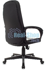 Кресло руководителя Бюрократ CH 002 черный, эко.кожа, крестов. пластик